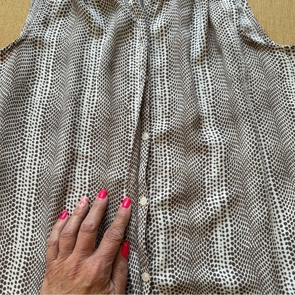 Apt 9 Snakeskin pattern XL sleeveless Brown and Cream Blouse Top - Picture 3 of 9